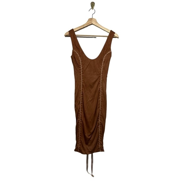 NWT HOUSE OF CB Alanis Cooper Vegan Suede Sleeveless Dress XS - Picture 6 of 12